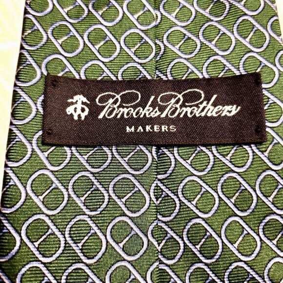 Brooks Brothers Makers Silk Tie Green Blue New - Picture 4 of 5